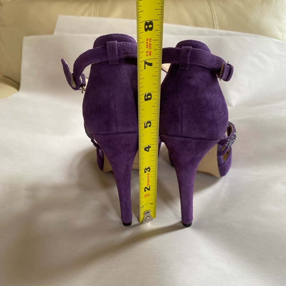 Nine West Purple Suede Strappy Heels - Picture 6 of 10